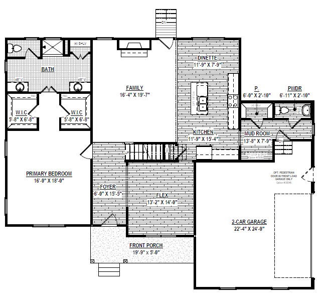 This Hanover floor plan features a primary bedroom, bath, family room, kitchen, and dinette. Situated in the coveted Scotchtown Estates, it also offers a 2-car garage and welcoming front porch.